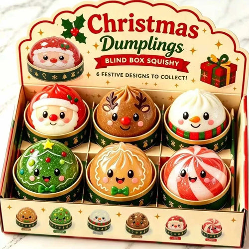 Christmas Dumpling Squishy Blind Box - Santa, Snowman & Reindeer