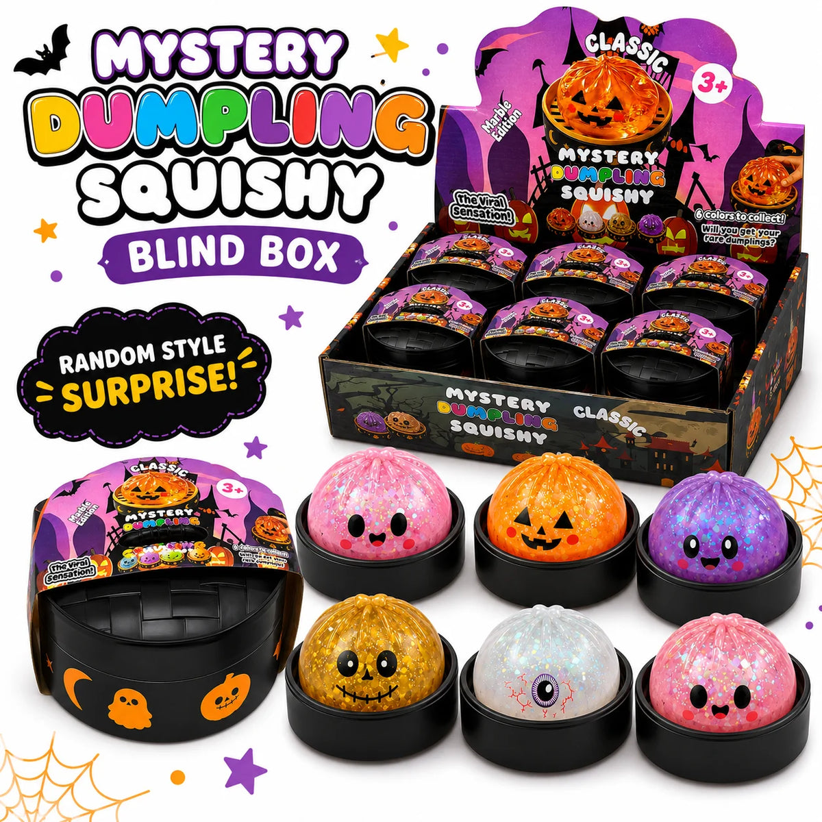 2026 Halloween Squishy Dumpling Set (1-5 Pieces Random Mystery Box)