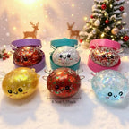 Christmas Elk Glitter Dumpling Squishy with Steamer (Random)