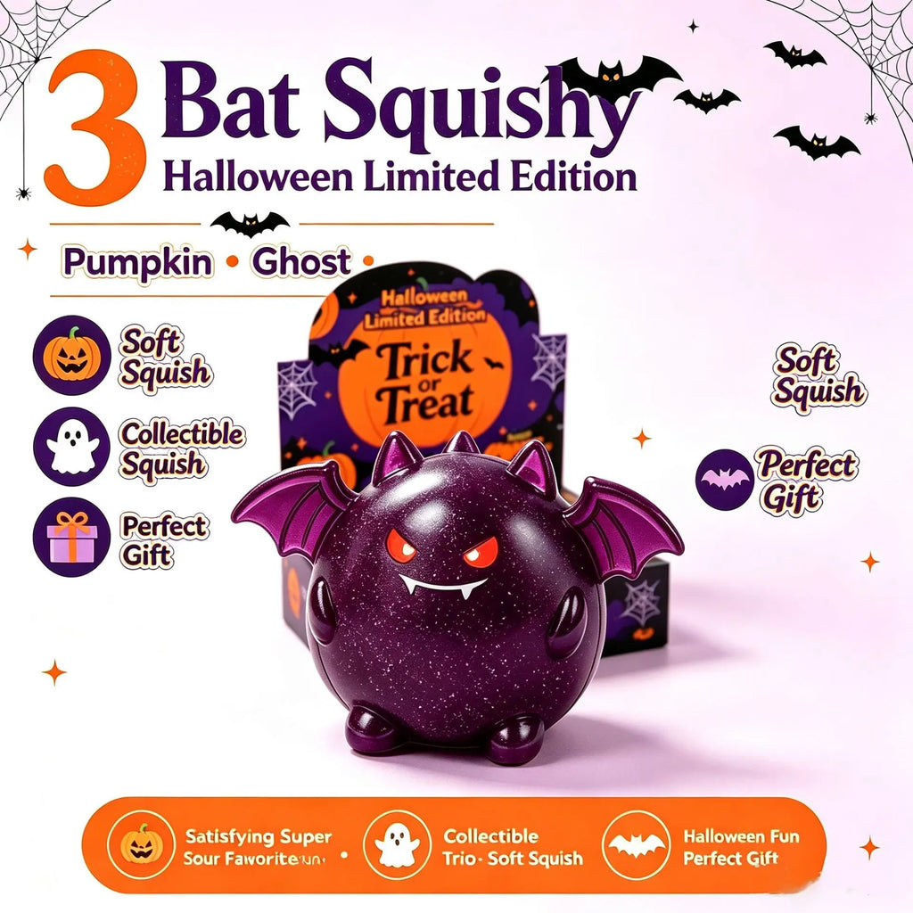 New Halloween Squishy Toy Blind Box Pumpkin Ghost Bat Slow Rising Squeeze Fidget Toy Cute Soft