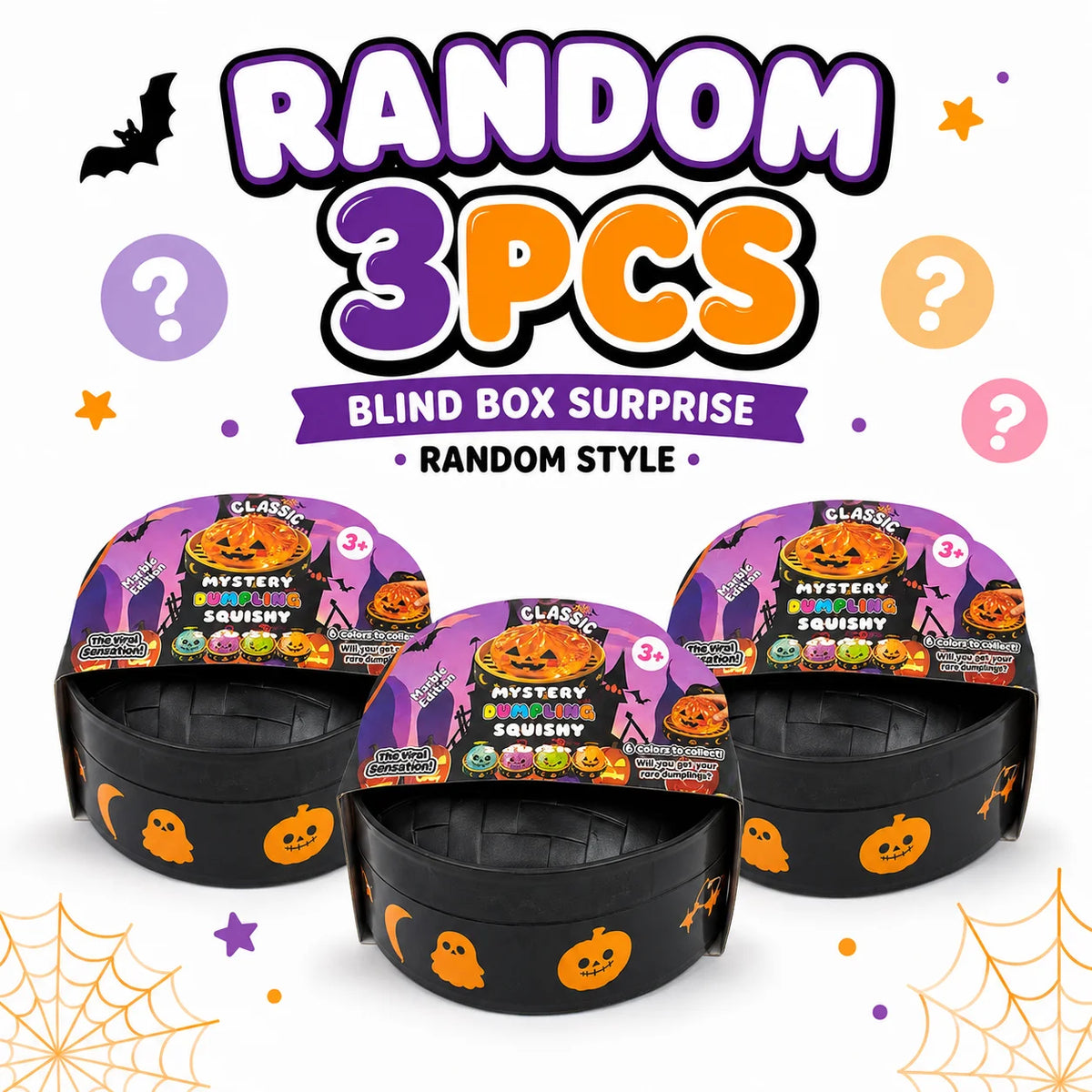2026 Halloween Squishy Dumpling Set (1-5 Pieces Random Mystery Box)