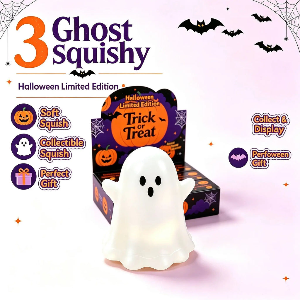New Halloween Squishy Toy Blind Box Pumpkin Ghost Bat Slow Rising Squeeze Fidget Toy Cute Soft